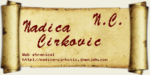 Nadica Ćirković vizit kartica